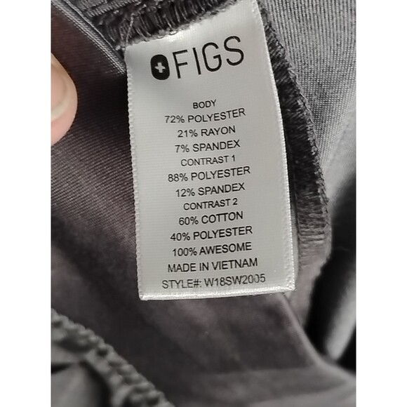 Figs Technical Collection Zamora Scrub Pants Women's Size Small Dark Gray - Picture 7 of 9